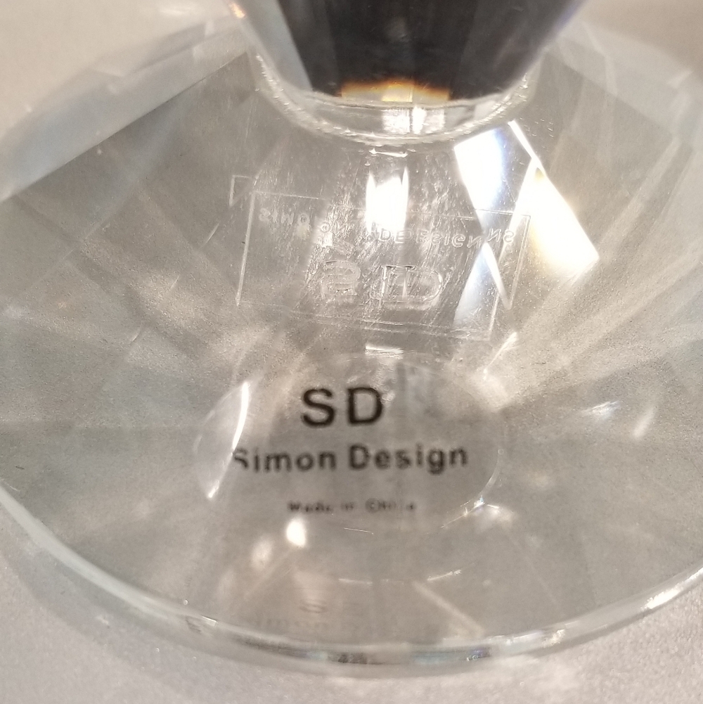Crystal Faceted Glass Candle Holders - Clear - Picture 2 of 3